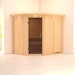 Karibu Sauna Siirin mit Eckeinstieg 68 mm inkl. 9-teiligem gratis ZubehörpaketBild