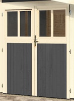 Karibu Doppelflügeltür für Wandlitz 19 mm inkl. Türschloss und Rahmen