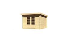 Karibu Woodfeeling Gartenhaus Bastrup 5 naturbelassen - 28 mm inkl. gratis Innenraum-Pflegebox im Wert von 99€