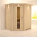 Karibu Sauna Larin mit Eckeinstieg 68 mm inkl. 9-teiligem gratis ZubehörpaketBild