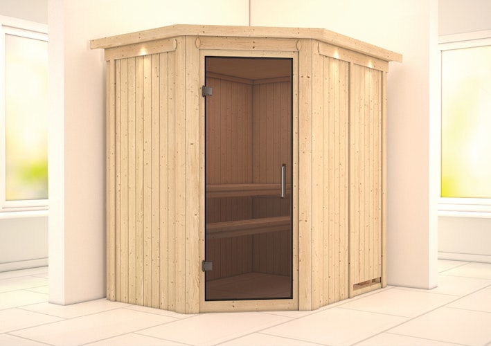 Karibu Sauna Carin mit Eckeinstieg 68 mm