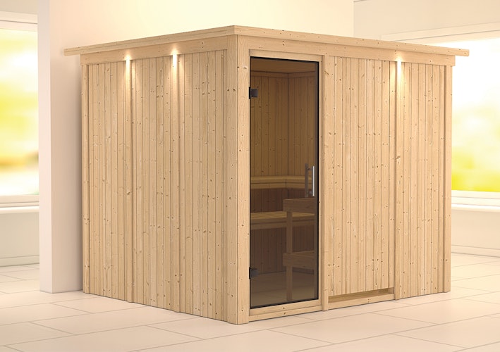 Karibu Sauna Gobin mit Fronteinstieg 68 mm
