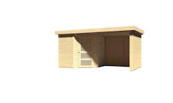 Karibu Woodfeeling Gartenhaus Schwandorf 3/5 inkl. 225 cm Schleppdach//Seiten- und Rückwand inkl. gratis Innenraum-Pflegebox im Wert von 99€