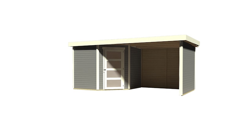 Karibu Woodfeeling Gartenhaus Schwandorf 3/5 inkl. 275 cm Schleppdach/Seiten- und Rückwand