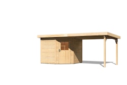 Karibu Woodfeeling Gartenhaus Neuruppin 2 inkl. 300 cm Schleppdach/Seiten- und Rückwand inkl. gratis Innenraum-Pflegebox im Wert von 99€