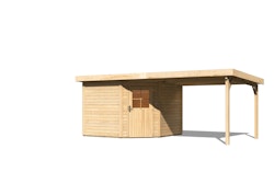 Karibu Woodfeeling Gartenhaus Neuruppin 3 inkl. 240/300 cm Schleppdach/Seiten- und Rückwand