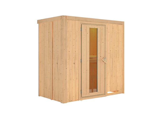 Karibu Sauna Variado mit Fronteinstieg 68 mm inkl. gratis Saunaofen & 8-teiligem Zubehörpaket (Gesamtwert 1071,91€) Bild