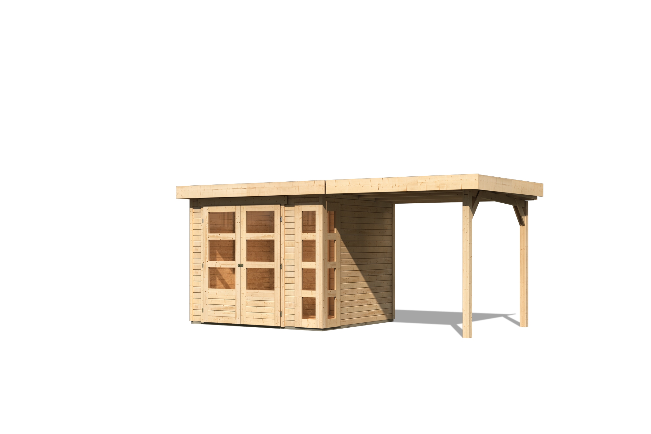 Vorschaubild Galerie Karibu Woodfeeling Gartenhaus Kerko 3/4/5/6 mit 240 cm Schleppdach - 19 mm