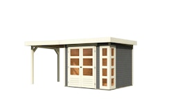 Karibu Woodfeeling Gartenhaus Kerko 3/4/5/6 mit 240 cm Schleppdach - 19 mm inkl. gratis Innenraum-Pflegebox im Wert von 99€