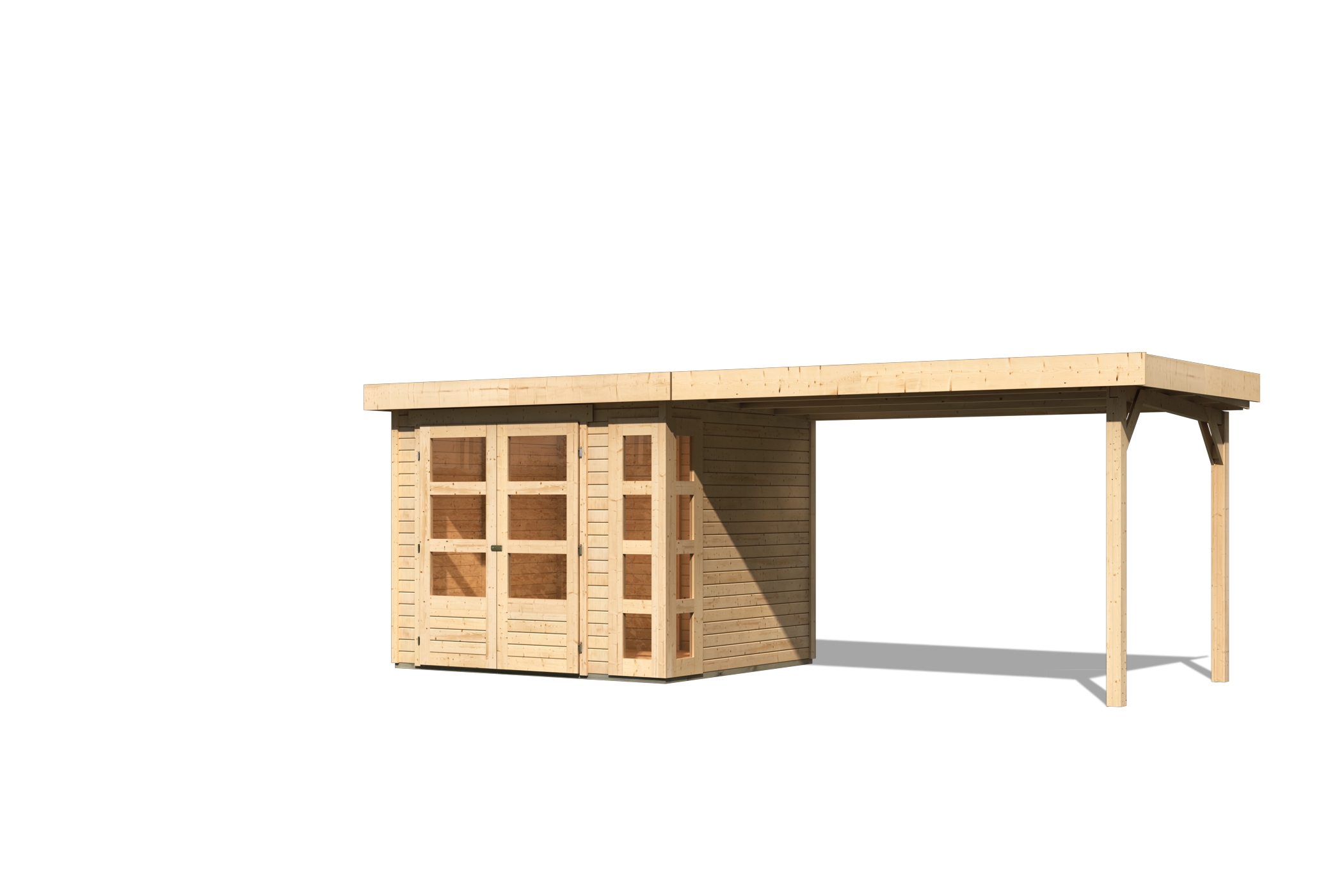 Vorschaubild Galerie Karibu Woodfeeling Gartenhaus Kerko 3/4/5/6 mit 280 cm Schleppdach - 19 mm