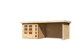 Karibu Woodfeeling Gartenhaus Kerko 3/4/5 mit 280 cm Schleppdach/Seiten- und Rückwand inkl. gratis Innenraum-Pflegebox im Wert von 99€