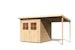 Karibu Eco Gartenhaus Grebenau / Glücksburg 2/3/4 mit 190 cm Schleppdach inkl. gratis Innenraum-Pflegebox im Wert von 99€Bild