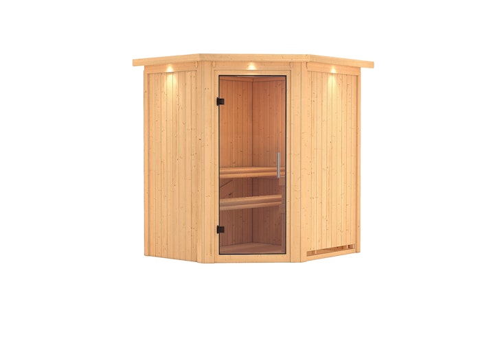 Karibu Sauna Taurin mit Eckeinstieg 68 mm