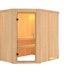 Karibu Sauna Carin mit Eckeinstieg 68 mm inkl. 9-teiligem gratis Zubehörpaket