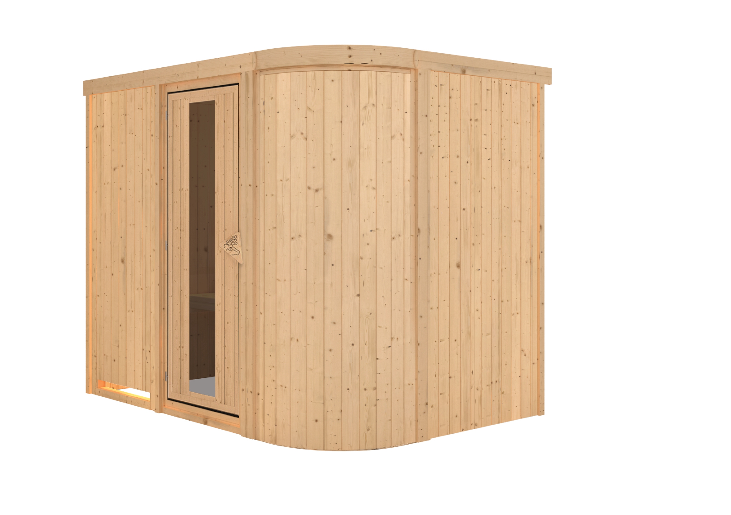 Vorschaubild Galerie Karibu Sauna Titania 4 mit Fronteinstieg 68 mm inkl. 9-teiligem gratis Zubehörpaket