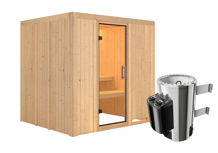 Karibu Sauna Daria - 68 mm Systemsauna - 230 Volt Plug & Play