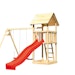 Akubi Kinderspielturm Lotti mit Satteldach inkl. Wellenrutsche und Doppelschaukelanbau (Set B) inkl. gratis Akubi Farbsystem & KuscheltierBild