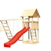 Akubi Kinderspielturm Lotti inkl. Wellenrutsche und Doppelschaukelanbau mit Klettergerüst (Set C)Bild