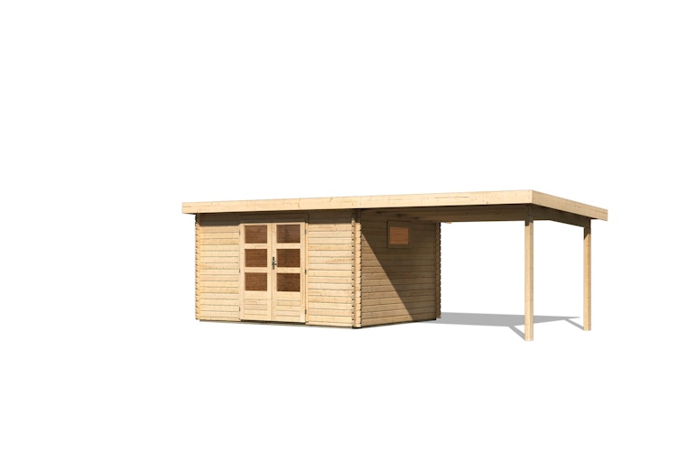 Karibu Woodfeeling Gartenhaus Trittau 3/4/5 inkl. 300 cm Anbaudach - 38 mm