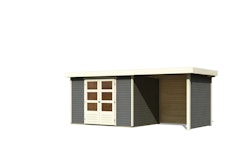 Karibu Woodfeeling Gartenhaus Askola 2/3/3,5/4/5 m. 240 cm Schleppdach/Seiten- und Rückwand inkl. gratis Innenraum-Pflegebox im Wert von 99€