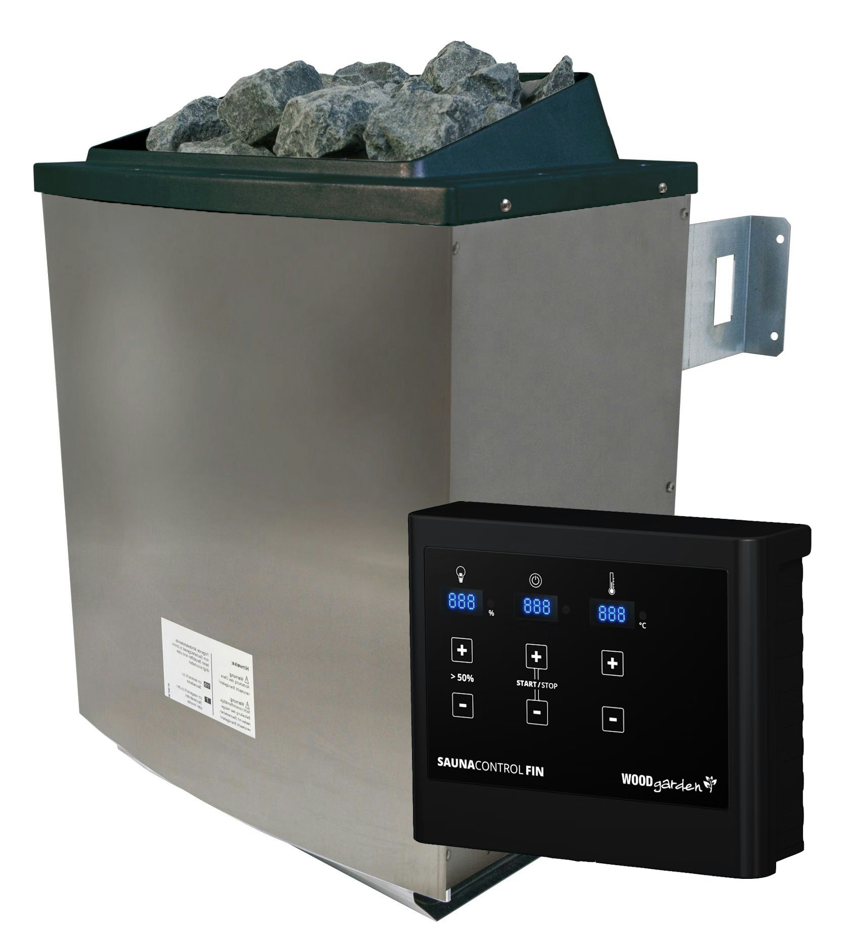 Karibu 4,5 kW Saunaofen finnisch anthrazit inkl. Steuergerät EASY schwarz - Sparset