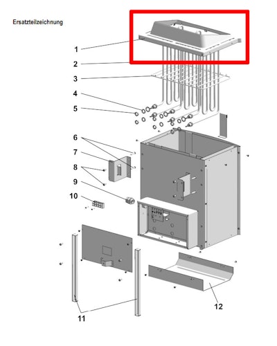 Karibu Ersatzaluminiumabdeckung Aluminiumabdeckung edelstahlfarben für 9 kW-Öfen Finnisch und Bio-Kombi - 086.89.723.11 