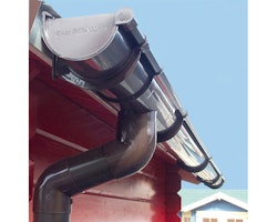 Kunststoff Dachrinnenset für Karibu 28 mm Einzelgarage ohne Stufendach