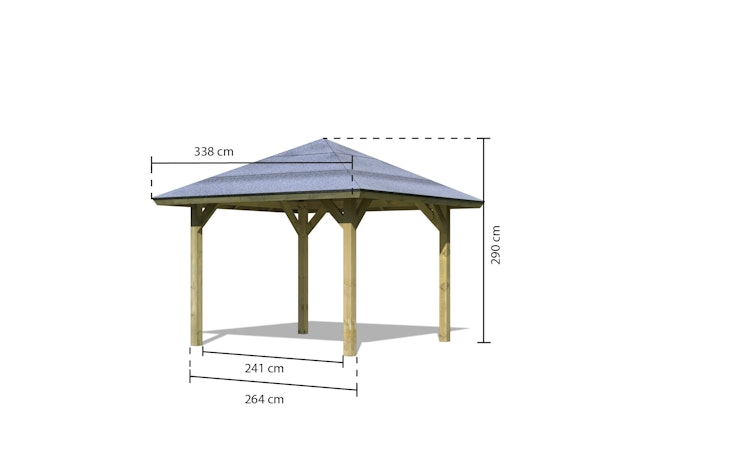 Karibu 4-Eck Pavillon Bergen 1/2 kesseldruckimprägniert