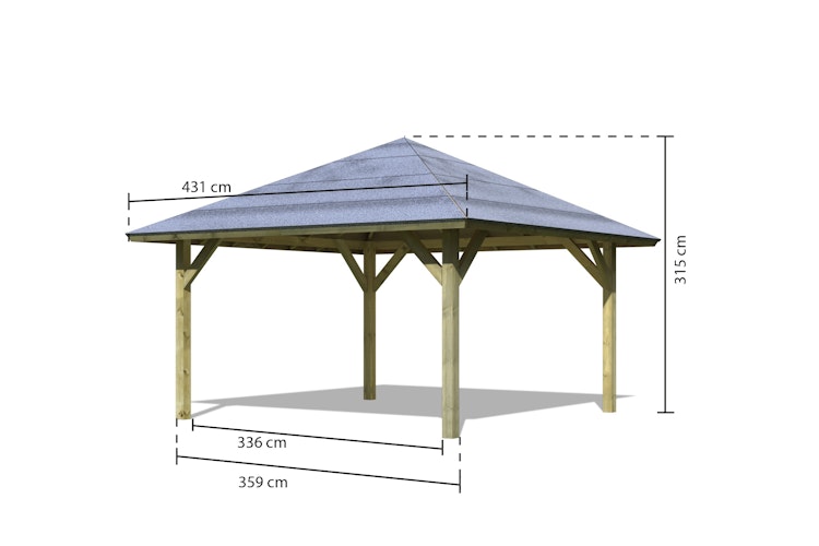 Karibu 4-Eck Pavillon Holm 1/2 kesseldruckimprägniert