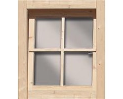 Karibu Dreh-/ Kippfenster für 28 mm Häuser und Carports 69 x 79 cm