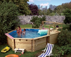 Karibu Pool Modell 1 A/B/C/D - kesseldruckimprägniert inkl. gratis Sandfilteranlage & Pool-Pflegeset