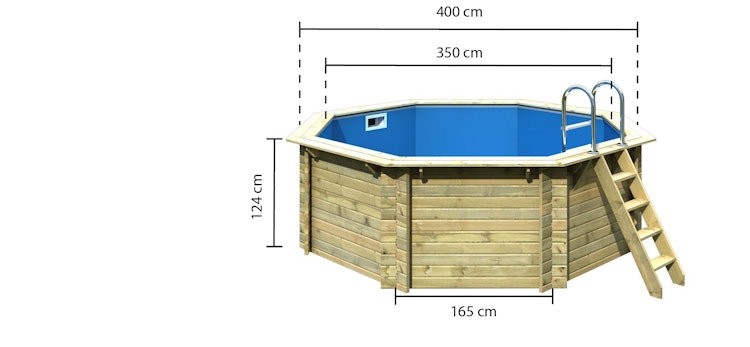 Karibu Pool Modell 1 A/B/C/D - kesseldruckimprägniert inkl. gratis Pool-Pflegeset (Gesamtwert 69 €)