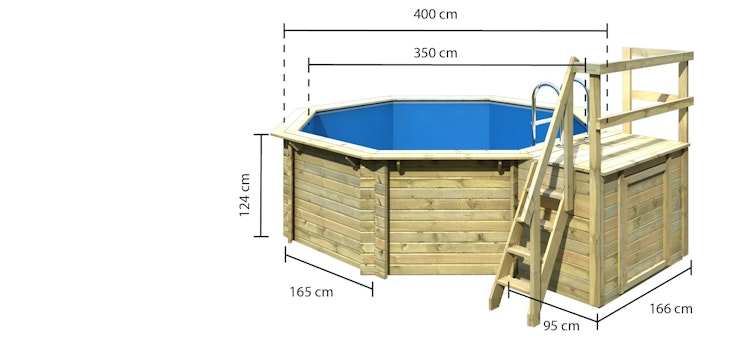 Karibu Pool Modell 1 A/B/C/D - kesseldruckimprägniert inkl. gratis Pool-Pflegeset (Gesamtwert 69 €)
