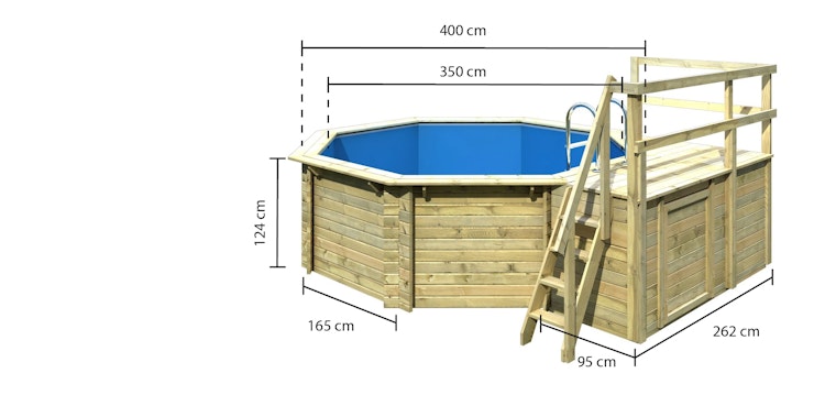 Karibu Pool Modell 1 A/B/C/D - kesseldruckimprägniert inkl. gratis Pool-Pflegeset (Gesamtwert 69 €)