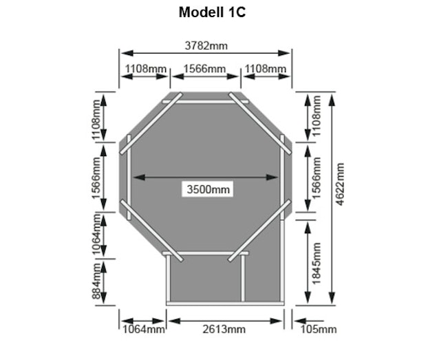 Karibu Pool Modell 1 A/B/C/D - kesseldruckimprägniert inkl. gratis Pool-Pflegeset (Gesamtwert 69 €)