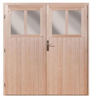 Karibu Doppelflügeltür für Wandlitz 19 mm inkl. Türschloss und Rahmen