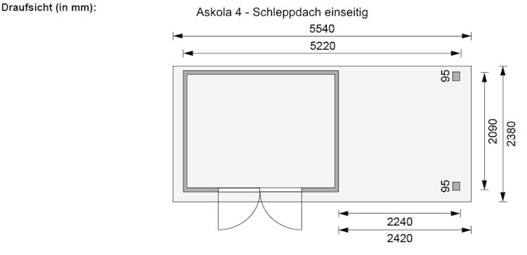 Karibu Woodfeeling Gartenhaus Askola 2/3/3,5/4/5/6 mit 240 cm Schleppdach + Rückwand inkl. gratis Innenraum-Pflegebox im Wert von 99€ Bild