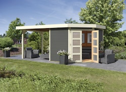 Karibu Gartenhaus Gerätehaus Goldendorf 3/5 mit 240 cm Schleppdach - 19 mm