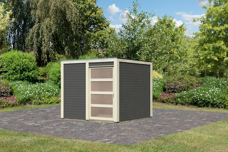 Karibu Gartenhaus Qubic 1 mit Schiebetür - 19 mm