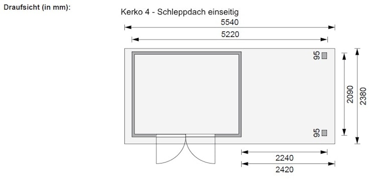 Karibu Woodfeeling Gartenhaus Kerko 3/4/5/6 mit 240 cm Schleppdach inkl. Rückwand - 19 mm