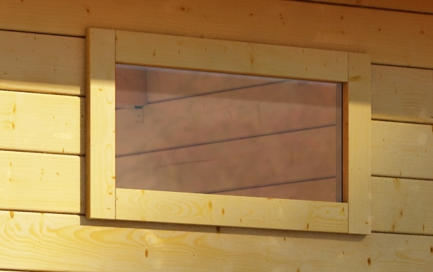 Vorschaubild Galerie Karibu längliches feststehendes Fenster für 38 mm Wandstärken