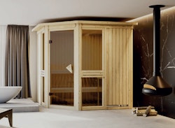 Karibu Amelia 2 - Sauna mit Eckeinstieg 68 mm