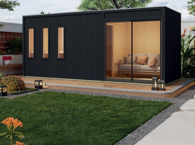 Karibu Design Saunahaus Monterey Blackline - 73 mm