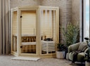 Vorschaubild Karibu Sauna Yuma - Massivholzsauna mit Eckeinstieg 38 mm