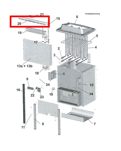 Karibu Ersatzverdampferrost Verdampferrost für 9 kW-Öfen Bio-Kombi - 086.89.505.67 