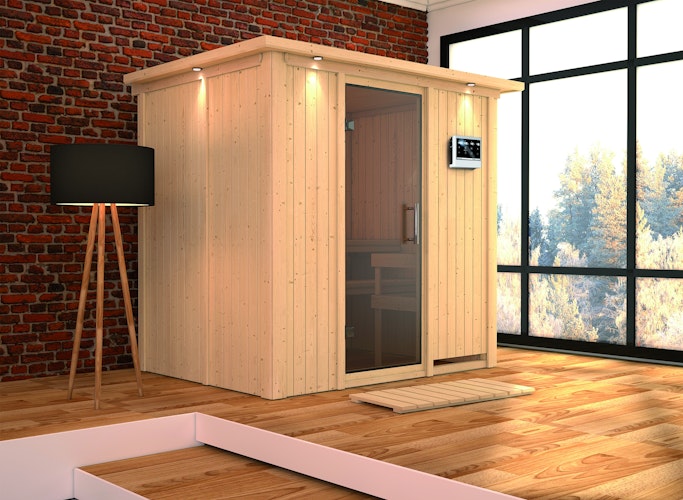 Karibu Sauna Bodin mit Fronteinstieg 68 mm
