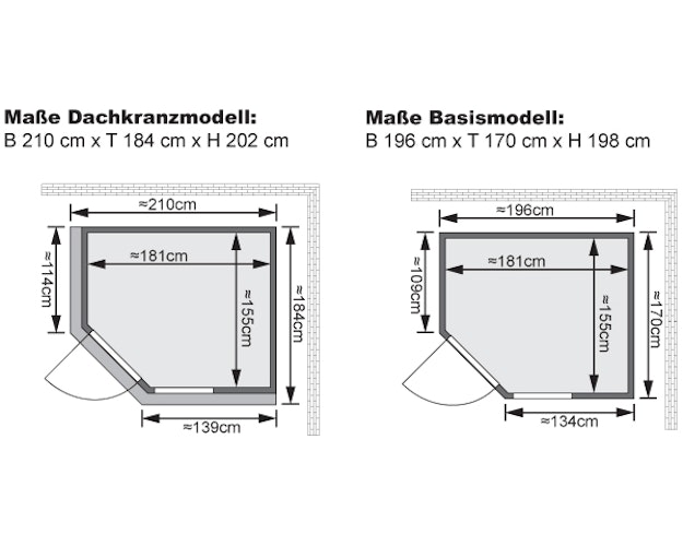 Karibu Sauna Fiona 2 mit Eckeinstieg 68 mm inkl. gratis Saunaofen & 8-teiligem Zubehörpaket (Gesamtwert 1071,91€) Bild