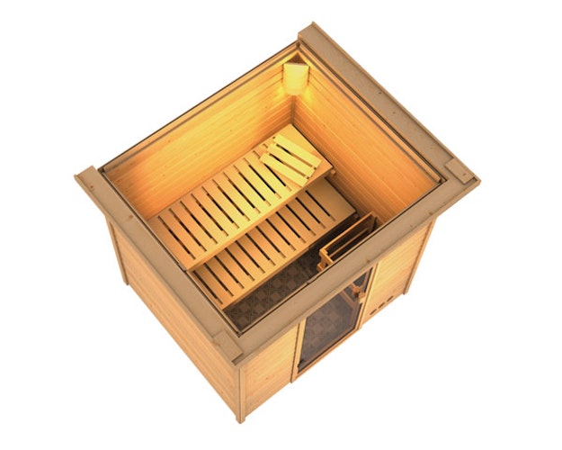 Karibu Woodfeeling Sauna Anja - 38 mm Massivholz Aktionssauna