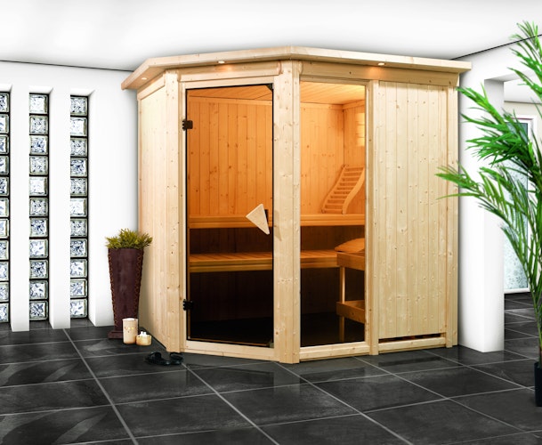 Karibu Sauna Fiona 1 mit Eckeinstieg 68 mm