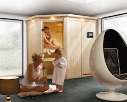 Karibu Sauna Saja - 68 mm Systemsauna - 230 Volt Plug & Play inkl. 8-teiligem gratis Zubehörpaket (Gesamtwert 191,92€)